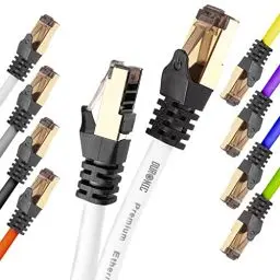 Produktbild: Duronic Ethernet-Kabel CAT8 WE 3 m 2 GHz 2000 MHz Geschwindigkeit 40 Gbps S/FTP Netzwerkkabel LAN Internet Network RJ45 geschirmt | Hohe Bandbreite und schnelle Datenübertragung | vergoldete Kontakte