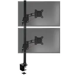 Produktbild: Duronic DM35V2X2 Arm für 2 Computermonitore mit Verlängerung | Vertikale Dual-Monitor-Halterung mit Gelenk, ergonomisch, für Schreibtisch, VESA 75 100, Höhe verstellbar, drehbar, neigbar, schwenkbar