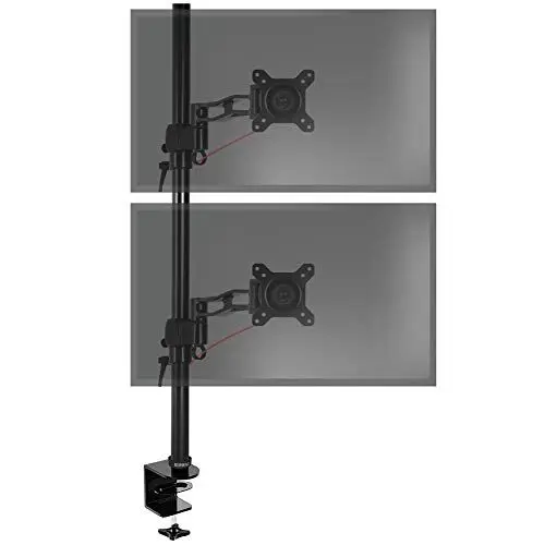 Produktbild: Duronic DM35V2X2 Arm für 2 Computermonitore mit Verlängerung | Vertikale Dual-Monitor-Halterung mit Gelenk, ergonomisch, für Schreibtisch, VESA 75 100, Höhe verstellbar, drehbar, neigbar, schwenkbar