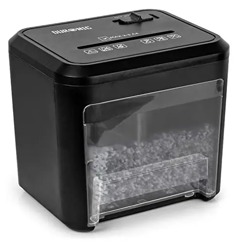 Produktbild: Duronic PS132 Aktenvernichter, Schredder mit Sicherheitsstufe P2, Reißwolf für Büro und Home-Office, Zerkleinerer für 3 Blatt Papier, 3,5 Liter