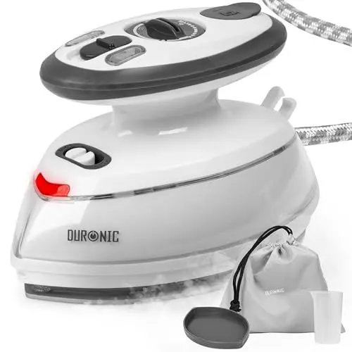 Produktbild: Duronic SI3 WE Mini Reisebügeleisen, 400W Mini Bügeleisen, Dampfbügeleisen 35ml Wassertank, kleines Reisebügeleisen dampf, Handbügeleisen Keramikfläche, für Kleidung nähen, 2 Betriebsspannungen