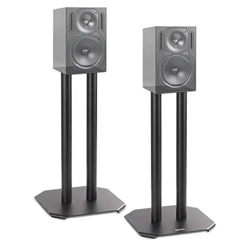 Produktbild: Duronic SPS1022/40 Lautsprecherständer, 40 cm hoch, mit Sand beschwerbar – Kegel zur Reduzierung von Vibrationen – Universelle Kompatibilität mit Lautsprechern HiFi/Stereo/Heimkino 5.1