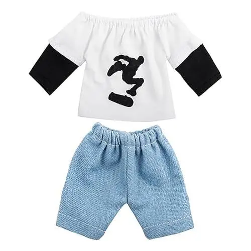 Produktbild: Dusarls Spielkleidung Set für Finger, kleine Hosen & T-Shirt mit Roller & Skateboards Werkzeug zubehör