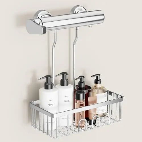 Produktbild: Duschablage Ohne Bohren Duschregal Hängen - Duschablage Zum Hängen Shampoo Halterung Für Dusche Duschkorb Ohne Bohren Dusche Halterung Shower Shelf Bad Regal Seifenhalter SS304 Edelstahl 30x13x8,5cm