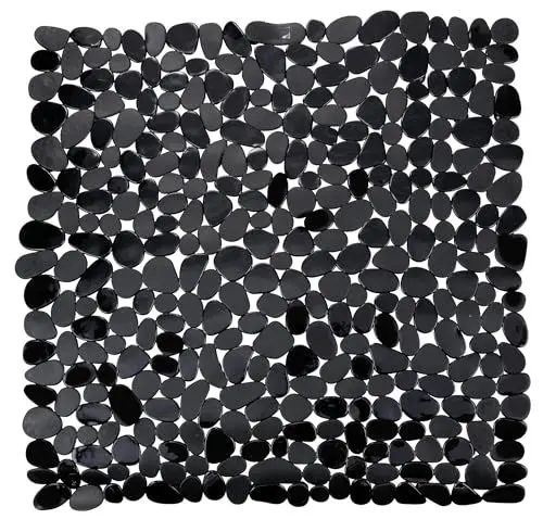 Produktbild: WENKO Duscheinlage Paradise Black - Antirutsch-Duschmatte mit Saugnäpfen, Kunststoff (TPR), 54 x 54 cm, Schwarz