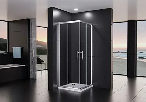 Produktbild: Duschmeister Duschkabine Royalux Neo 70x75 cm Höhe 195cm mit Nano Clean Versiegelung für Lotuseffekt Eckeinstieg mit Schiebetüren Duschabtrennung Glasabtrennung Dusche Glasdusche