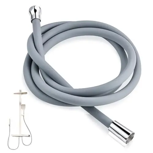 Produktbild: Duschschlauch 1,5m, Flexibler Silikon Brauseschlauch Universal Verdrehschutz Schlauch Dusche Standard 1/2