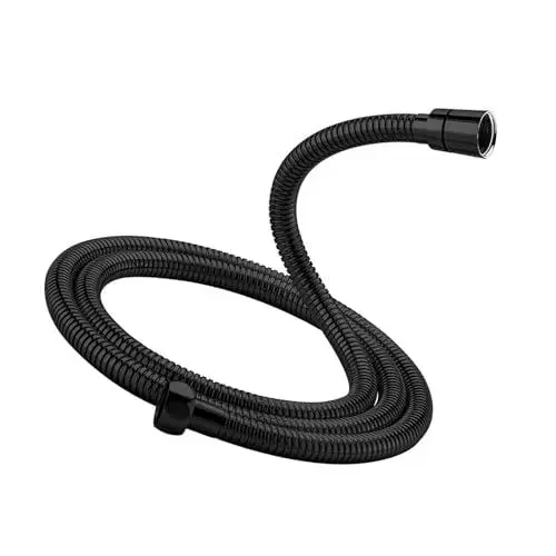 Produktbild: Duschschlauch Schwarz 2m, Flexibler Edelstahl Brauseschlauch Standard 1/2