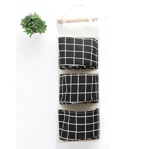 Produktbild: Dussdote 3 Stück Stoff-Aufbewahrungstaschen zum Aufhängen an der Wand, wasserdichter Wand-Organizer mit 3 großen Taschen für Wohnzimmer, Schlafzimmer, Badezimmer, Schlafsaal, Büro