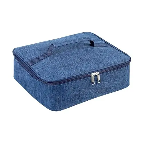 Produktbild: OKJHFD Isolierte Lunchtasche für Männer und Frauen, Oxford-Stoff, Aluminiumfolie, tragbar, kleine Lunchbox, Behältertasche mit Griff für Arbeit, Schule, Picknick, Damen, Herren,