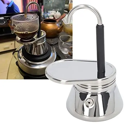 Produktbild: Dussdote Mokkakanne mit einem uf, leichte italienische Kaffeemaschine aus Edelstahl für das Camping-Haus im Freien