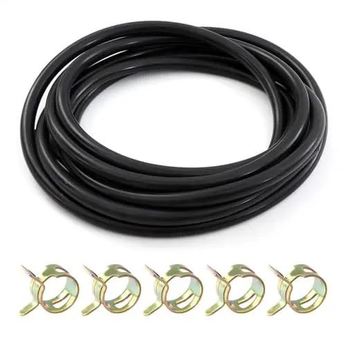 Produktbild: Dutreg Unterdruckschlauch Kfz, 3 Meter Silikonschlauch Flexibel Silikon Vakuum mit 5 Schlauchschellen für Auto Pumpen Turbinen Luft (ID 4mm, OD 8mm)