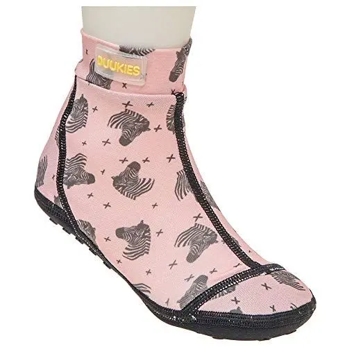 Produktbild: Duukies Mädchen Socken Zebra Peach Badesocken Strandsocken Rutschfest UV Schutz, Farbe:Peach, Socken:30-31