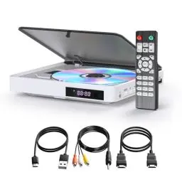 Produktbild: DVD Player Arafuna, DVD Player für Fernseher mit Alle Regionen Frei, DVD/CD-Player HDMI 1080P mit AV-Ausgang, USB Eingang, Fernbedienung und AV-Kabel, integriertes PAL/NTSC-Weiß
