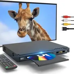 Produktbild: DVD-Player für TV, HDMI-DVD-Player unterstützen PAL/NTSC, Region Free CD-DVD-Player mit Karaoke-Anschlüssen, USB-Eingang, HDMI- und AV-Kabeln