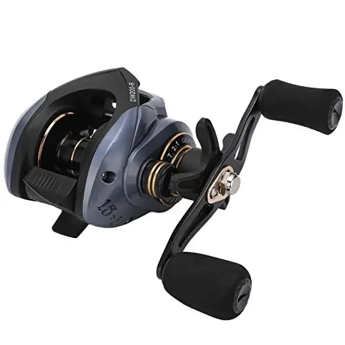 Produktbild: DW200 Baitcasting-Rollen 18 + 1BB Angelrad 7,2: 1 Hochgeschwindigkeits-Übersetzungsverhältnis Doppelbremsen Angelrollen(Rechte Hand)