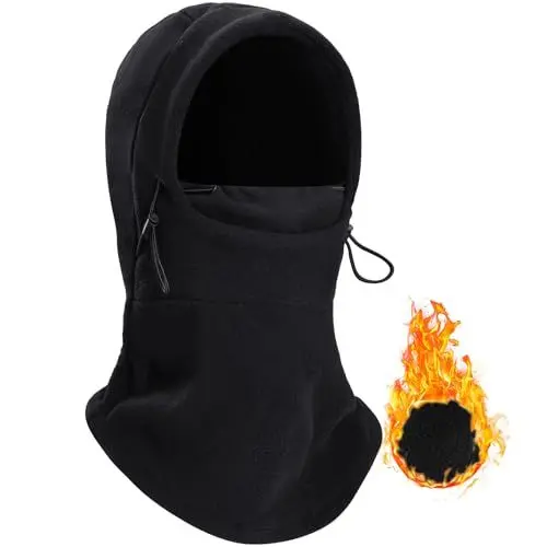 Produktbild: Dwenarry Sturmhaube Winter Skimaske für Herren und Damen, Fleece Balaclava Schwarz Gesichtshaube für Outdoor Sports
