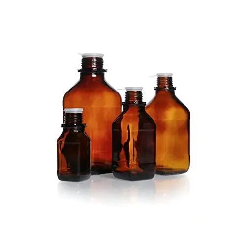 Produktbild: DWK Life Sciences SD-1085 Duran Kalk Natron Glas Vierkant Schraubflasche, 1000ml Kapazität, 233mm x 97mm x 97mm, Braun