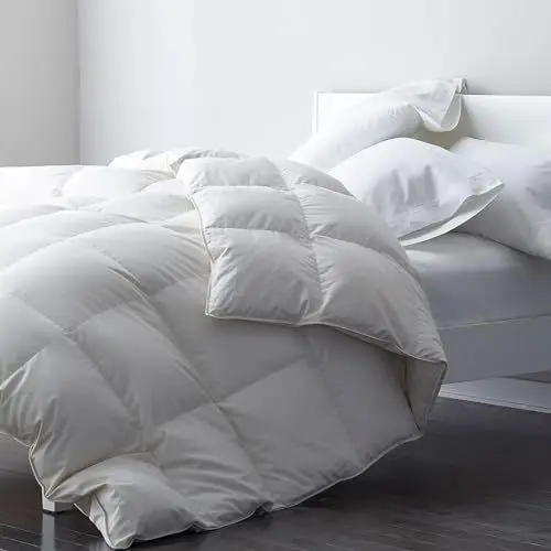 Produktbild: DWR Daunendecke 220 x 240 cm Winter Warme Bettdecke 220 x 240 cm, 100% Bio-Baumwolle, Winterdecke aus Federn and Daunen 2640gr., Flauschige Steppdecke, Ökotex, Weiß