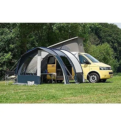 Produktbild: dwt Buszelt Fjord 30, 340 x 240 cm, freisehendes Mobilzelt, ideal für Minivans inkl. Abspannmaterial, Schleusenstab und Tragetasche Grau