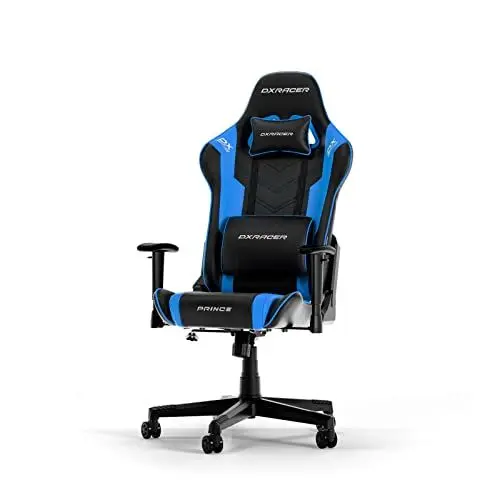 Produktbild: DXRacer PRINCE L Schwarz & Blau PVC Leder das Orginal Gaming Stuhl