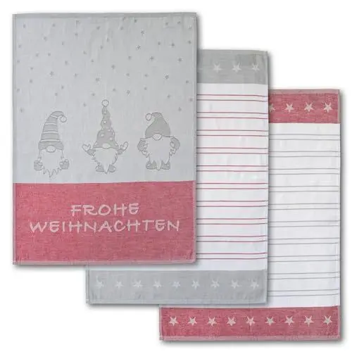 Produktbild: Dyckhoff 3er Set Geschirrtücher, Wichtel, 50x70cm, 100% Baumwolle