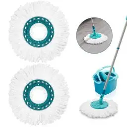 Produktbild: DYDHRER 2 Stück Wischmopp Ersatz Kompatibel für Leifheit Wischbezug, Mikrofaser-Ersatzmoppkopf für Leifheit Clean Twist Disc Mop Systèmes Moppkopf, Mop Ersatzkopf für Leifheit, für Alle Bodenarten