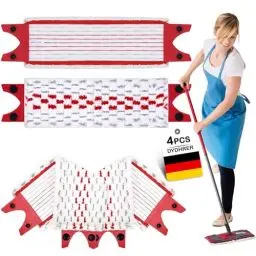 Produktbild: DYDHRER Bodenwischer Ersatzbezug, 4 Stück Wischmopp Bezug für vileda, Ersatzköpfe Wischbezug, Ersatzbezug Mop für vileda ultramax,Empfindliche Böden, Flecken Entfernen Waschbar(4)