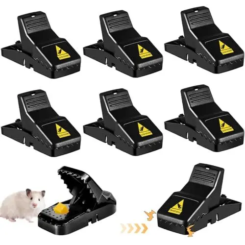 Produktbild: DYDHRER Mausefalle,8er Set Profi Mausefalle Schlagfalle,Wiederverwendbar Rattenfallen Schlagfallen Mausefallen,Rattenfalle mit Abnehmbarem Köderbecher,Mouse Trap für Küche,Haus,Draußen und Garten