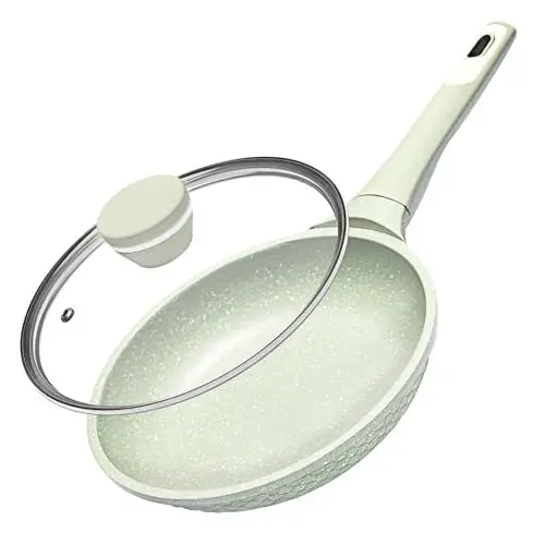 Produktbild: DYGG Antihaft Bratpfanne 20 cm mit Glasdeckel - 100% PFAS/PFOA Frei, für alle Herdarten (Induktion, Gas,Elektro,Ceran), Granitbeschichtung für fettfreies Braten | Spülmaschinenfest