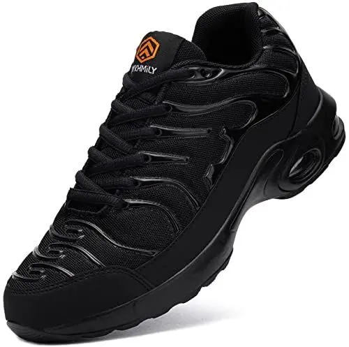 Produktbild: DYKHMILY Arbeitsschuhe Herren Sicherheitsschuhe Leichte Luftkissen Stahlkappenschuhe Arbeit Komfort Schutzschuhe Sportlich Atmungsaktive Pannensichere S1 (Schwarz,43EU)