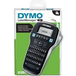 Produktbild: DYMO LabelManager 160 Etikettendrucker | Handetikettendrucker mit QWERTY-Tastatur | inklusive schwarz-weißem D1-Etikettenband (12 mm) | für Zuhause und Büro