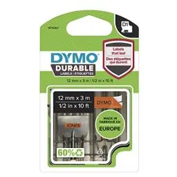 Produktbild: DYMO Original D1 Hochleistungs-Etikettenband, schwarz auf orange, 12 mm x 3 m, permanent haftendes Vinyl- Schriftband, für LabelManager-Beschriftungsgerät