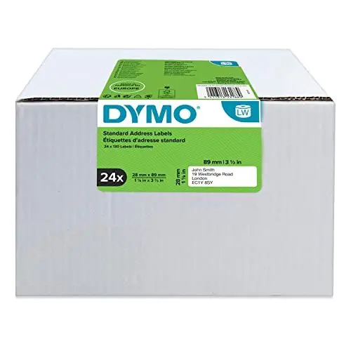 Produktbild: DYMO Original LabelWriter Adressetiketten | 28 mm x 89 mm | 24 Rollen mit je 130 leicht ablösbaren Etiketten (3.120 Etiketten) | selbstklebende Etiketten | für LabelWriter-Beschriftungsgerät