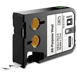 Produktbild: DYMO XTL Allzweck-Vinyletikett | 12 mm x 7 m | Schwarz auf Weiß