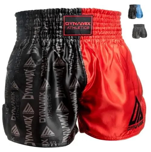 Produktbild: Dynamix Athletics Muay Thai Shorts Binary - Traditionelle Klassische Hose für Thaiboxen Kampfsport Kickboxen in modernem Design (as3, Alpha, l, Regular, Regular, Schwarz)