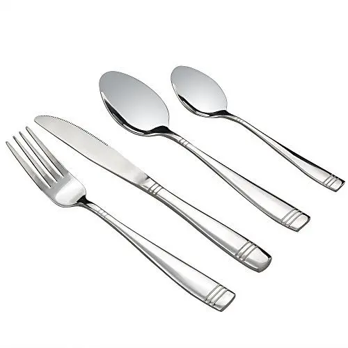 Produktbild: Dynko 16 Stück Edelstahl Besteck Set, Service für 4 Personen, Edelstahl Menübesteck Set