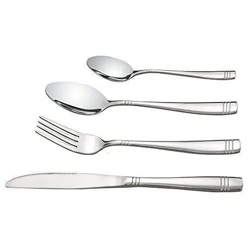 Produktbild: Dynko 24 Stück Edelstahl Besteck Set, Service für 6 Personen, Essbesteck Tafelbesteck rostfrei