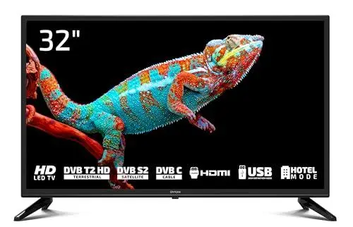 Produktbild: DYON Enter 32 Pro X2 (2024) 80 cm (32 Zoll) Fernseher (Triple Tuner (DVB-C/-S2/-T2), Hotelmodus, USB-Media Play.) Schwarz