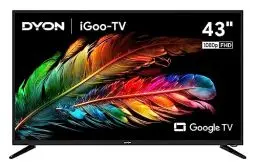 Produktbild: DYON iGoo-TV 43F – 43 Zoll (108 cm) Full HD Smart LED Fernseher mit Google TV, HD Triple Tuner, Sprachsteuerung, Netflix, Prime Video, YouTube, DAZN, Disney+