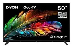 Produktbild: DYON iGoo-TV 50U - 50 Zoll (126 cm) 4K Ultra HD Smart LED Fernseher mit Google TV, HD Triple Tuner, Sprachsteuerung, Netflix, Prime Video, YouTube, DAZN, Disney+