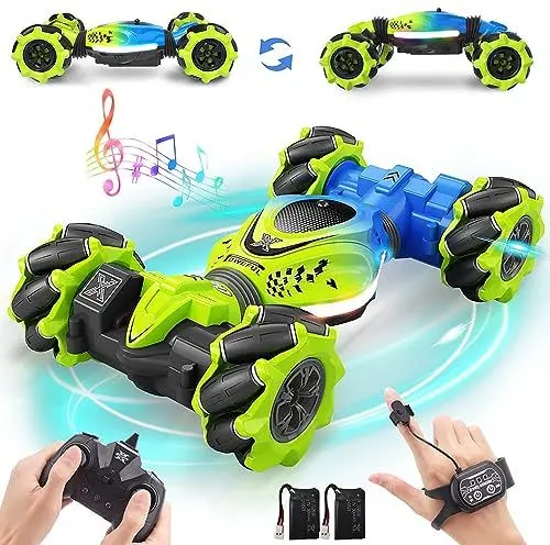 Produktbild: Dysaim Ferngesteuertes Auto RC Stunt Car Ferngesteuerte Auto mit Handsteuerung 2,4 GHz 4WD 360° Drehung Crawler Offroad 2 Akku Weihnachten Geschenk Spielzeug für Junge Mädchen ab 6 7 8 9 10 12 Jahre