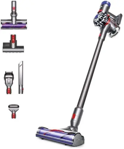 Produktbild: Dyson V7 Animal Extra beutel- & kabelloser Staubsauger inkl. Elektrobürste, Mini-Elektrodüse, Fugendüse & Kombidüse | Handstaubsauger für Allergiker mit Akku, Wandhalterung & Ladestation, Weiß