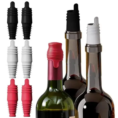 Produktbild: Dzmuero Flaschenverschluss bierflaschen, 6 Bierflaschenverschluss, Weinflaschenverschluss, Silikon-Universal-Weinflaschenverschluss, Champagnerverschluss, Versiegelt und auslaufsicher (3 Farben)