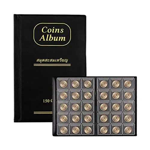 Produktbild: Dzmuero Münzen Aufbewahrung, Münzen Sammelalbum, Münzen Sammelalbum Gedenkmünzen Album Können 150 Münzen Speichern Für Münzen, Souvenir Münzen
