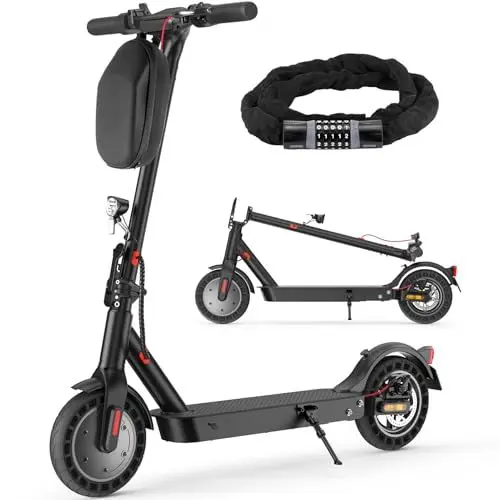 Produktbild: E Scooter mit Straßenzulassung, 10 Zoll, Max 40km Reichweite 20km/h, Komfortable Stoßdämpfung, Elektro Scooter bis 120kg, APP-Verbindung, LED-Display, Duales Bremssystem Elektroroller für Erwachsene