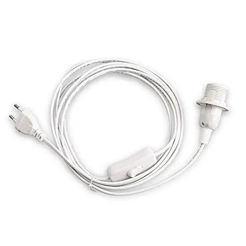 Produktbild: E14 Lampenfassung mit Schalter Netzkabel 5m 500WS weiß
