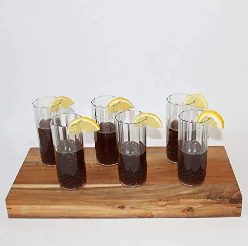 Produktbild: e2e 6er Set Kunststoff Longdrink-Gläser Kristalleffekt 400 ml Ø16x15cm für Longdrinks, Cocktails, Highball Mixer