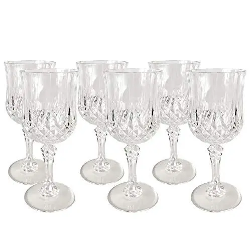 Produktbild: alpina Weingläser Set Kunststoff 6 Stück - 200ml Plastik Weingläser - Weinglas mit Kristalleffekt - Plastikbecher Mehrweg - Geeignet für Softdrinks, Rot- und Weißwein - Handwaschbar - Transparent