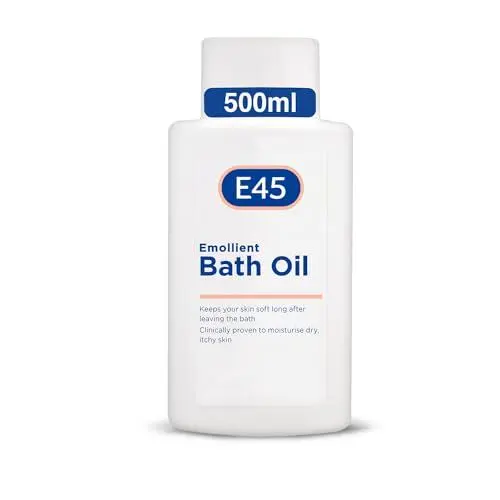 Produktbild: E45 Bath Oil 500 ml – Badeöl Weichmacher, um trockene Haut mit Feuchtigkeit zu versorgen – Seifenfrei und parfümfrei Weichmachendes Bade- und Duschöl Duschgel - Dermatologisch getestet